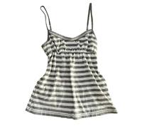 Emo Coquette Haut Court Grunge 2000 Bretelles Spaghetti Tops Streetwear Vintage Camisole Y2k Cheetah Tops, Rayures grises, Taille S