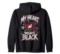 Emo Goth Girl Esthétique Cœur Noir Alternative Gothique Sweat à Capuche
