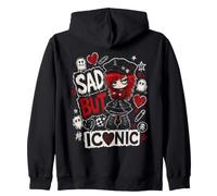 Emo Goth Girl Esthétique Cœur Noir Alternative Gothique Sweat à Capuche