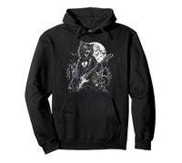 Emo Guitare Gothique Chat Rocker Moonlight Punk Grunge Sweat à Capuche