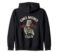 Emo Moms Club Microphone Motif Roses Punk Sweat à Capuche