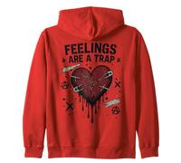 Emo Punk Heart Graphic Feelings Alternative Style Gothique Sweat à Capuche