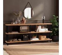 Emob - Dora Bookshelf | 100% Melamine-Coated | 25mm Thickness | Hornbeam Legs | 180cm Width 74cm Height | Black Atlantic Pine