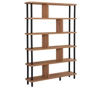 Emob - Dora Bookshelf | 100% Melamine Coated | Hornbeam Legs | 120x168 | Black Atlantic Pine