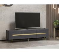 Emob Élément TV tendance Woody - Anthracite et doré