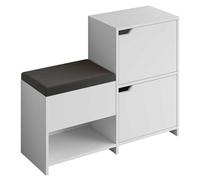 Emob Meuble à chaussures Woody Fashion - 102 x 36 x 81 cm - Blanc