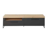 Emob Meuble TV Lorna avec 1 tiroir et 1 porte battante - Anthracite/ocre