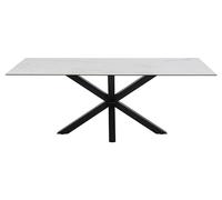 Emob - Table à manger Hennie 200x100 céramique - blanc/noir