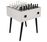 Emob Table d'échecs Kalune - 50 x 60 x 40 cm - Noir/blanc