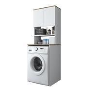 Emob - Wren Washing Machine Cabinet | 100% Melamine Coated Board | 18mm Thick | White Walnut