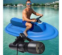 emobwdy Bateau à Moteur Gonflable 2025 avec Scooter sous-Marin 500W - 130Min,10000Mah,10 Modes Vitesse, Capacité 150Kg, Double Ailerons Stabilisateurs, pour L'OcéAn Et Piscine,Boat+Thruster