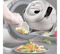 emobwdy Machine De Cuisson Automatique, Robot Culinaire Commercial 6 L, Chauffage Complet 3D/Rotation à 360°/RéGlage du Corps De La Casserole à 3 Vitesses, pour La Maison Et Le Restaurant White