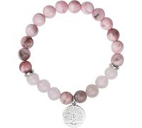 eModwey Bracelet en Quartz Rose et Jade Zèbre de 8mm pour Femmes, Bracelet de Guérison avec Pendentif Arbre de Vie, Yoga Chakra en Pierre Cristal, Idéal pour Couple, Amitié et Partenaire