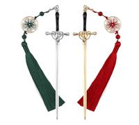 eModwey - Lot de 2 marque-pages en forme d'épée - Métal - Vintage, Accessoire Multifonctionnel pour Amateurs de Lecture pour Femmes et Hommes, Couleurs Argent et Or