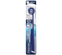 Emoform Brosse à dents protection intensive avec poils antibactériens de double longueur traités avec des sels minéraux et 1700 pointes arrondies - Nettoyage en profondeur pour dents et gencives