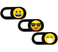 Emoji Design 3 Pieces Autocollants De Protection De La Camera En Plastique Couverture De Protection De Pour Ordinateur Portable Tablette Pc Smartphones (3 X Smiley)[ZHB1825]