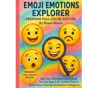Emoji Emotions Explorer - Premium Full Color Edition: Spot the Difference Puzzle Book for Kids Ages 4-8 - Colorful Fun to Build Focus, Feelings & Emotional Intelligence