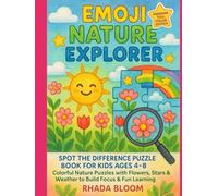 Emoji Nature Explorer - Premium Full Color Edition: Spot the Difference Puzzle Book for Kids Ages 4-8 - Colorful Nature Puzzles with Flowers, Stars & Weather to Build Focus & Fun Learning