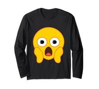 Emoji Officiel Fear Scream Jaune Sourire Visage Halloween Manche Longue