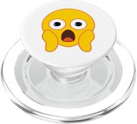 Emoji Officiel Fear Scream Jaune Sourire Visage Halloween PopSockets PopGrip pour MagSafe