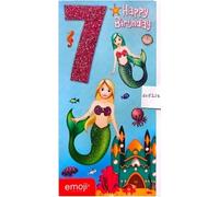 Emoji - Sirène - Carte de voeux, 7ème anniversaire - Carton SG33793 (Taille unique) (Coloré)