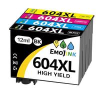 Emojink 604XL Cartouches compatibles pour Cartouches Epson 604 XL Multipack pour XP 2200 XP 2205 XP 3200 XP 3205 XP 4200 XP 4205 Workforce WF 2910 WF 2930 WF 2935 WF 2950 DWF (4-Pack)