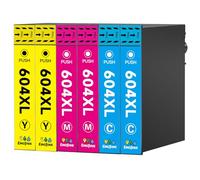 Emojink 604XL Cartouches compatibles pour Epson 604 XL Multipack pour XP 2205 XP 2200 XP 4200 XP 4205 XP 3200 XP 3205 Workforce WF 2910 WF 2930 WF 2935 WF 2950 DWF, 2C2M2Y