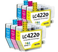 Emojink LC422XL LC422 XL Cartouches d'encre, CMY-1500 Pages, Compatible pour Brother LC422XL LC-422XL LC-422 pour Brother MFC-J5340DW MFC-J5345DW MFC-J5740DW MFC-J6540DW MFC-J6940DW, 2C2M2Y