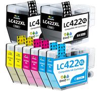 Emojink LC422XL LC422 XL Lot de 8 Cartouches d'encre, BK-3000 Pages, pour Brother LC422XL LC422VAL LC-422 XL Compatible pour Brother MFC-J5340DW MFC-J5345DW MFC-J5740DW MFC-J6540DW MFC-J6940DW