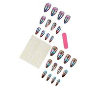 Emond Amder Floral Nails Press ONS Avec Une Décoration De False Stick On Fomen And Girls 24pcs Nail Art Tendance