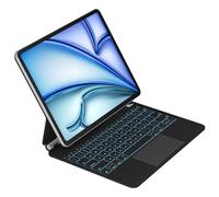Emoonland Étui avec clavier pour iPad Air 13" (M3 2025/M2 2024) et iPad Pro 12,9" 6e/5e/4e/3e génération, clavier magique iPad Pro 12,9" - Support en porte-à-faux flottant, pavé tactile multi-touch