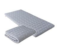 EMOOR Matelas de Futon Hybride Pliable 90 x 195 cm avec Housse Rembourrée Lavable Gris, Taille Single Japonaise Mousse Uréthane Haute Résilience 150N Surmatelas de Sol Tatami