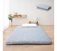 EMOOR Matelas de Futon Hybride Pliable 97 x 195 cm avec Housse Rembourrée Lavable Gris, Taille Single Japonaise Mousse Uréthane Haute Résilience 150N Surmatelas de Sol Tatami