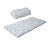 EMOOR Matelas Futon Japonais à Trois Volets Machi avec Surmatelas 100 x 202 cm Triangle-Gris (Shinsengumi Makoto), Pliable avec Bandes Élastiques Soufflet Lavable Lit D'invité Sol Couchage Tatami