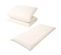 EMOOR Matelas Futon Japonais Extra-épais sans Ourlet 100 x 200 cm Blanc, Fabriqué au Japon Pliable pour Lit de Sol Tatami