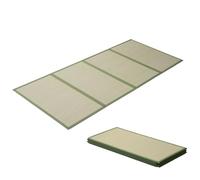 EMOOR Tatami Matelas Japonais 100 x 200 cm Naturel Jonc Herbe (Non Teint), Tapis de Sol Igusa Pliable Couchage Futon Japonais Matelas Méditation Yoga Zen