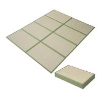 EMOOR Tatami Matelas Japonais 140 x 200 cm Naturel Jonc Herbe (Non Teint), Tapis de Sol Igusa Pliable Couchage Futon Japonais Matelas Méditation Yoga Zen