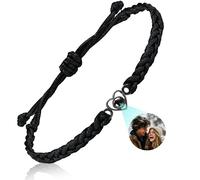 Emoragifou Bracelet Photo Personnalisé Coeur, Bracelet Homme Personnalisé, Bracelet Photo de Projection avec sa Propre Photo, Cadeau Photo pour Femme Petite Amie Homme Maman Papa Anniversaire NoëL