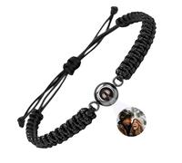 Emoragifou Bracelet Photo Personnalisé Rond, Bracelet Homme Personnalisé, Bracelet Photo de Projection avec sa Propre Photo, Cadeau Photo pour Femme Petite Amie Homme Maman Papa Anniversaire NoëL