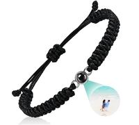 Emoragifou Bracelet Photo Personnalisé Rond, Bracelet Homme Personnalisé, Bracelet Photo de Projection avec sa Propre Photo, Cadeau Photo pour Femme Petite Amie Homme Maman Papa Anniversaire NoëL