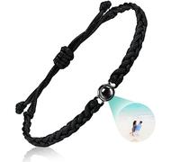 Emoragifou Bracelet Photo Personnalisé Rond, Bracelet Homme Personnalisé, Bracelet Photo de Projection avec sa Propre Photo, Cadeau Photo pour Femme Petite Amie Homme Maman Papa Anniversaire NoëL