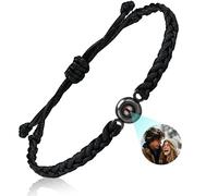 Emoragifou Bracelet Photo Personnalisé Rond, Bracelet Homme Personnalisé, Bracelet Photo de Projection avec sa Propre Photo, Cadeau Photo pour Femme Petite Amie Homme Maman Papa Anniversaire NoëL
