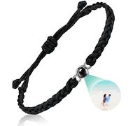 Emoragifou Bracelets personnalisés avec image à l'intérieur, cadeaux personnalisés pour femmes et hommes, bracelet avec photo personnalisée, bracelets d'identification, cadeaux commémoratifs