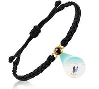 Emoragifou Bracelets personnalisés avec image à l'intérieur, cadeaux personnalisés pour femmes et hommes, bracelet avec photo personnalisée, bracelets d'identification, cadeaux commémoratifs