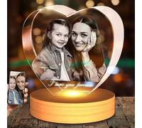 Emoragifou Photo en cristal 3D, cadeaux personnalisés pour femme, cadeaux d'anniversaire personnalisés pour homme, maman, elle, lui, mari, cadeau commémoratif d'anniversaire, cadre photo en cristal