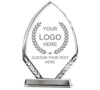 Emoragifou Trophée en cristal personnalisé de 23,5 x 15 cm, plaque de récompense en cristal gravée avec votre logo/emblème/texte, récompenses et trophées personnalisés pour le sport, les événements