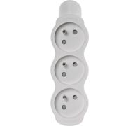 Emos à trois prises sans câble 250V 16A plastique blanc
