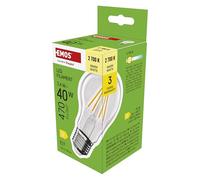 EMOS Ampoule LED Edison A60, 3,4 W, remplace une ampoule à incandescence de 40 W, ampoule vintage avec culot E27 et luminosité 470 lm, blanc chaud 2700 K, durée de vie de 25 000 heures, IRC > 80