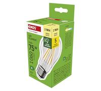 EMOS Ampoule LED Edison A60, 5 W de remplacement pour ampoule à incandescence de 75 W, classe A, ampoule vintage avec culot E27, luminosité 1060 lm, blanc chaud 2700 K, durée de vie extra longue 50