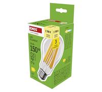 EMOS Ampoule LED Edison A70 18 W de remplacement pour ampoule 150 W, ampoule vintage avec culot E27 et luminosité 2452 lm, blanc chaud 2700 K, durée de vie de 25 000 heures, IRC > 80, angle